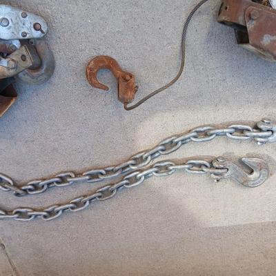 2 Come-Along's with Chain & Hooks