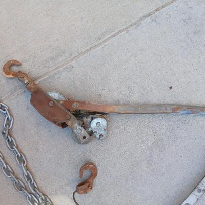 2 Come-Along's with Chain & Hooks
