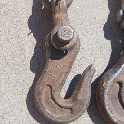 Two Heavy-Duty Tow/Log Chains with Hooks