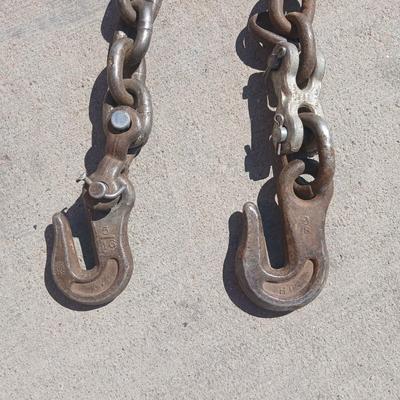 Two Heavy-Duty Tow/Log Chains with Hooks