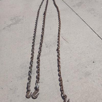 Two Heavy-Duty Tow/Log Chains with Hooks