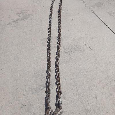 Two Heavy-Duty Tow/Log Chains with Hooks