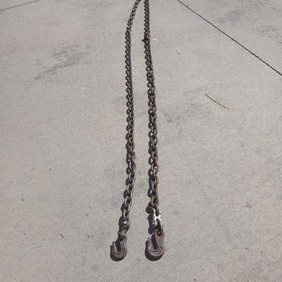 Two Heavy-Duty Tow/Log Chains with Hooks