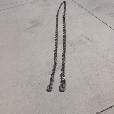 Two Heavy-Duty Tow/Log Chains with Hooks