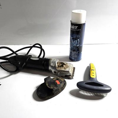 Animal Grooming Lot – Oster Clippers, Brushes & Kool Lube