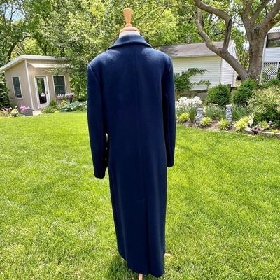 Christian Dior Navy Blue Wool Coat Vintage Size 14