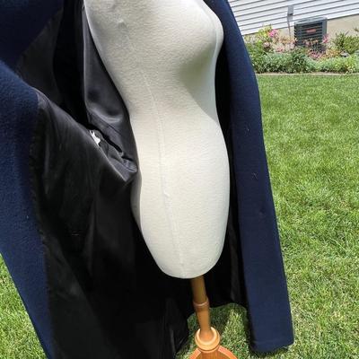 Christian Dior Navy Blue Wool Coat Vintage Size 14