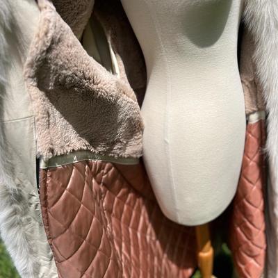 Evan Arpelli Leather Fox Fur Trim Coat Rabbit Fur Lined