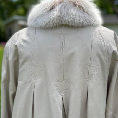 Evan Arpelli Leather Fox Fur Trim Coat Rabbit Fur Lined