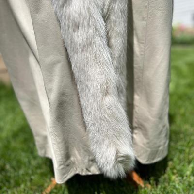 Evan Arpelli Leather Fox Fur Trim Coat Rabbit Fur Lined