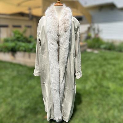Evan Arpelli Leather Fox Fur Trim Coat Rabbit Fur Lined