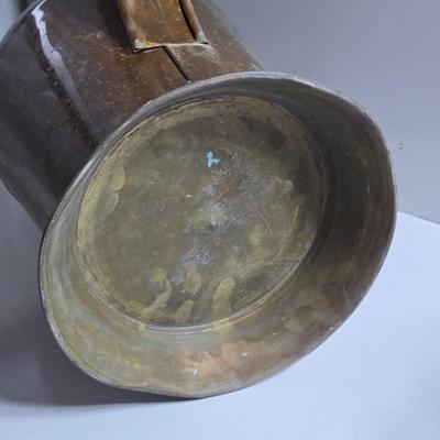 Large Antique Copper Pitcher with Wide Handle
