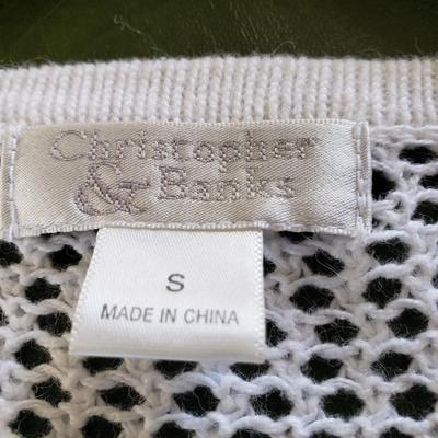 Christopher & Banks Open Weave Button Front Cardigan