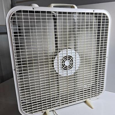Box Fan & Metal Desk Fan – 2-Piece Cooling Set
