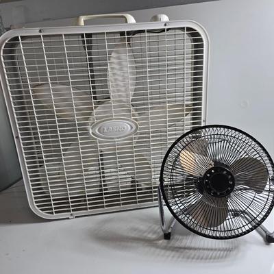 Box Fan & Metal Desk Fan – 2-Piece Cooling Set