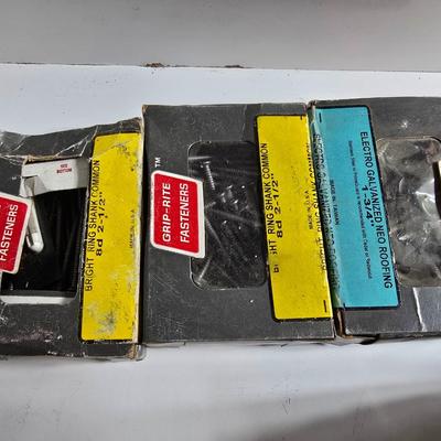 Lot of Hardware Supplies – Grip Rite Fasteners, Rope, Strapping & Brass Fittings