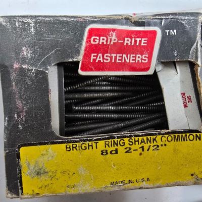 Lot of Hardware Supplies – Grip Rite Fasteners, Rope, Strapping & Brass Fittings
