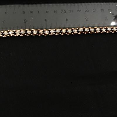 Krementz Gold Tone CZ Safety Clasp Vintage Bracelet