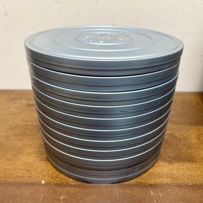 Vintage Bromberg Breadbox-Style Darkroom Storage Box and Metal Film Can Lot