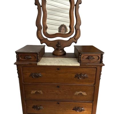 Antique Dresser and Mirror