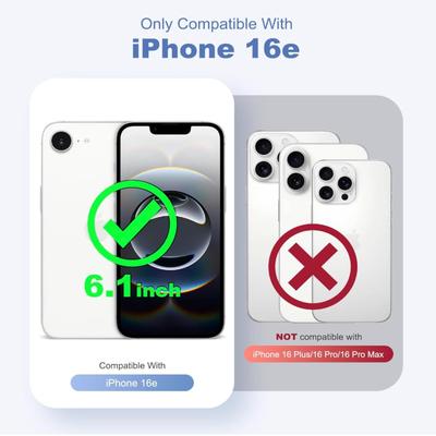 iPhone 16E Case 6.1'' w/Magnetic Ring Stand, Military Drop Protection, Compatible with Mag-Safe, Shockproof