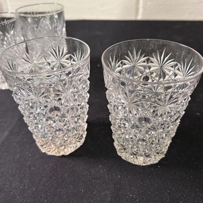 4 Crystal Drinking Glasses & Pitcher