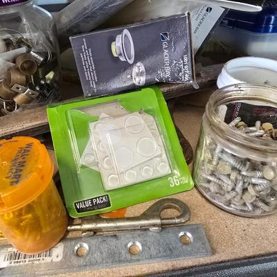 Large assortment of home hardware - Zip ties - Nails - Fasteners - and more