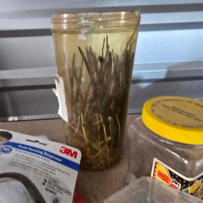 Large assortment of home hardware - Zip ties - Nails - Fasteners - and more