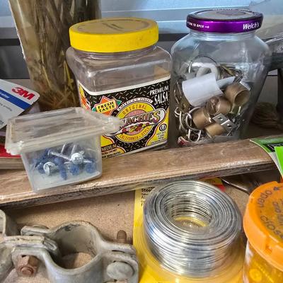 Large assortment of home hardware - Zip ties - Nails - Fasteners - and more