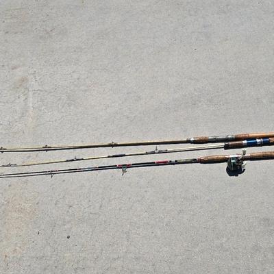 Lot of 3 Vintage Fishing Rods – Johnson Century Reel, Daisy Troller DT6, & More