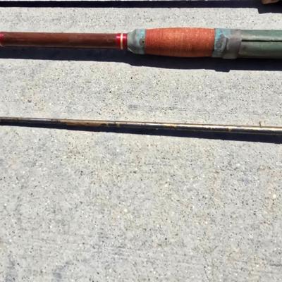 Lot of 3 Vintage Fishing Rods – Fiberglass & Wood Handles, Classic Hardware