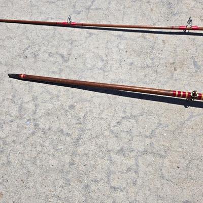 Lot of 3 Vintage Fishing Rods – Fiberglass & Wood Handles, Classic Hardware