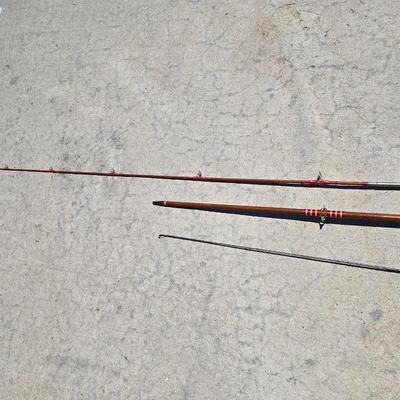 Lot of 3 Vintage Fishing Rods – Fiberglass & Wood Handles, Classic Hardware