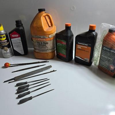 Chainsaw Maintenance Lot – Bar & Chain Oil, Files, WD-40, and More