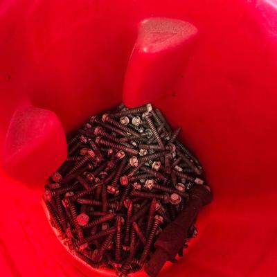 Bulk Hardware Lot – Screws, Nails, Zip Ties & More (Assortment in Coffee Tubs)