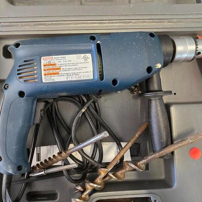 Ryobi 1/2" Hammer Drill Kit – Includes Auger Bits & Case
