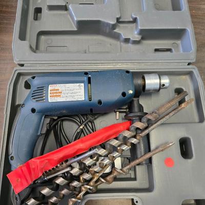 Ryobi 1/2" Hammer Drill Kit – Includes Auger Bits & Case