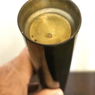 Mid Century Brass Tubular Candle Holder