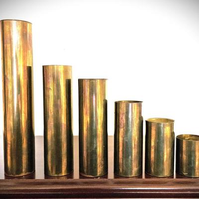 Mid Century Brass Tubular Candle Holder