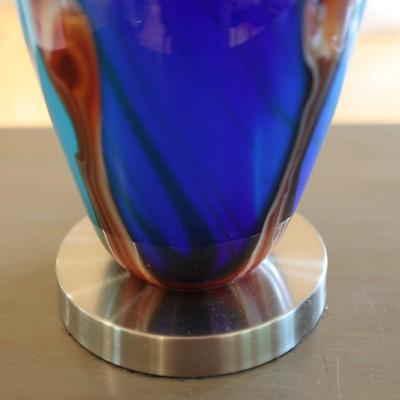 Pair of Art Glass Table Lamps with Internal Lights