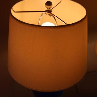 Pair of Art Glass Table Lamps with Internal Lights