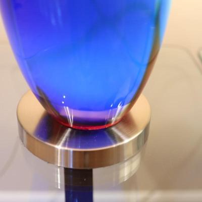 Pair of Art Glass Table Lamps with Internal Lights