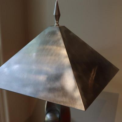 Metal Table Lamp with Sculptural Base