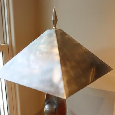 Metal Table Lamp with Sculptural Base