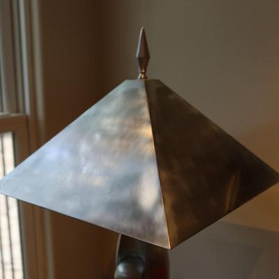 Metal Table Lamp with Sculptural Base
