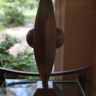 Metal Table Lamp with Sculptural Base