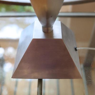 Metal Table Lamp with Sculptural Base
