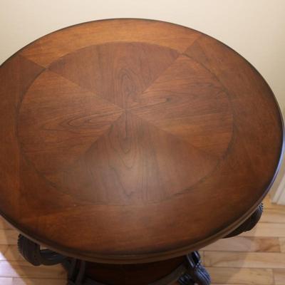 Round Wood Accent Table
