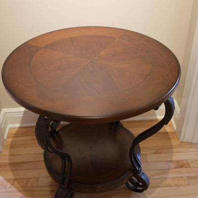 Round Wood Accent Table