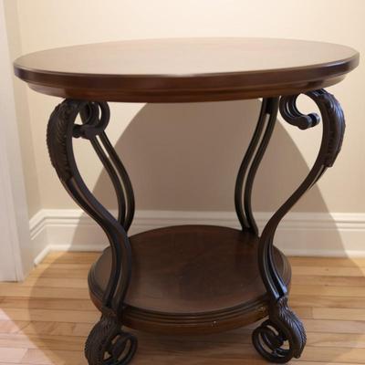 Round Wood Accent Table